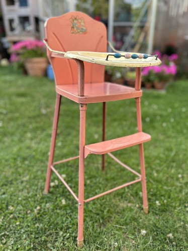 High Chair 1950s Vintage Metal Mid Century Toy