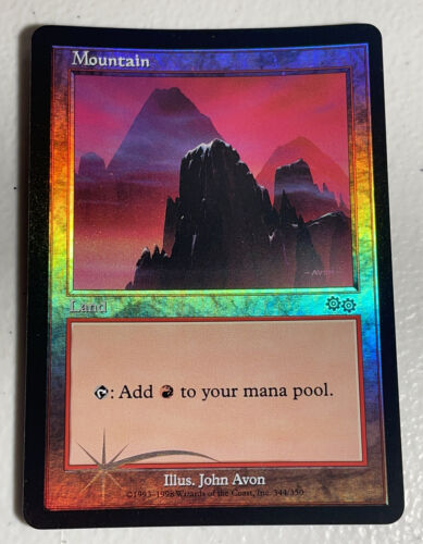 MTG Magic The Gathering MOUNTAIN Foil Land Card Urza's Saga MTG Magic The Gathering MOUNTAIN Foil Land Card Urza's Saga