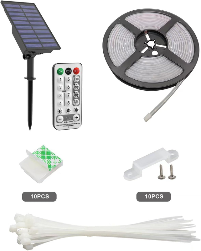 Solar Outdoor Led Strip Lights: 16.4FT IP67 Waterproof Solar Powered outside Lig