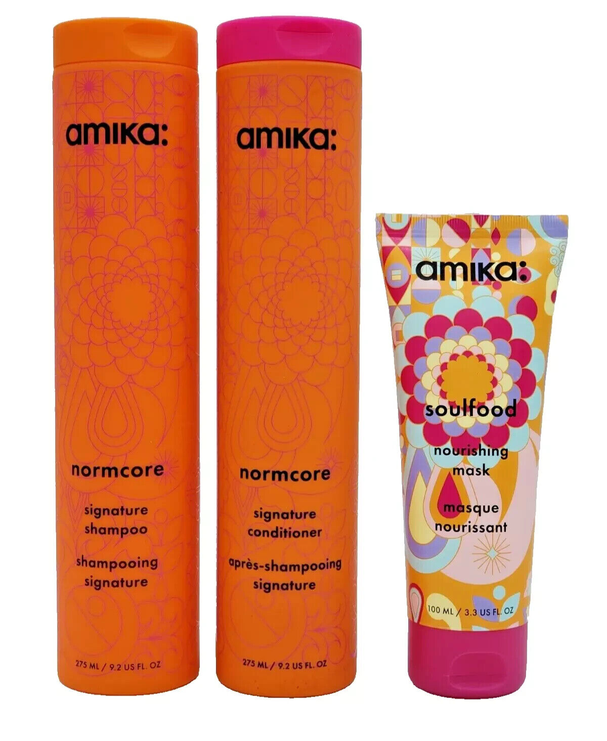 Amika Normcore Signature Shampoo, Conditioner 9.2 oz Nourishing Mask 3.3 oz Set Amika Normcore Signature Shampoo, Conditioner 9.2 oz Nourishing Mask 3.3 oz Set