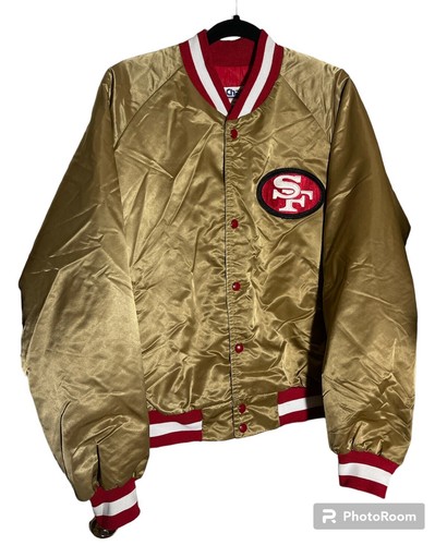 Chalk Line 90s USA製 49ers NFL スタジャン Lサイズ VTG Chalk Line NFL San Francisco Forty Niners 49ers Gold