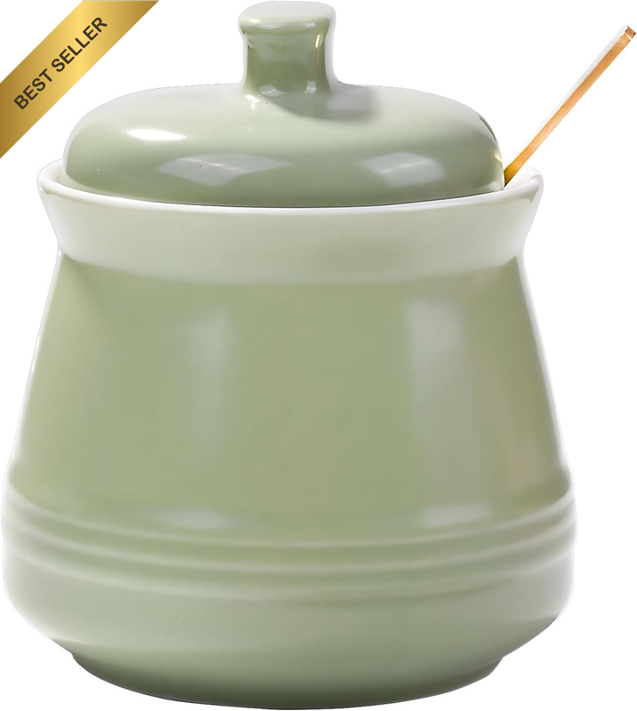 Sugar Bowl with Lid and Spoon, Ceramic Sugar Bowl,Multi-Function Sugar Container