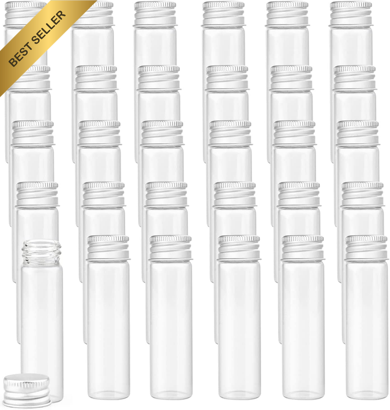 20 Pack 20Ml Glass Sample Vials with Aluminum Screw Caps - Clear Mini Bottles fo