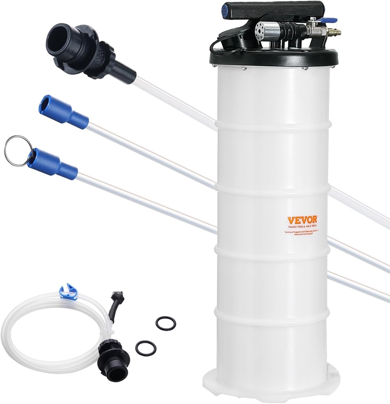 Fluid Extractor, 1.74 Gallons (6.5 Liters), Pneumatic/Manual Oil Changer Vacuum