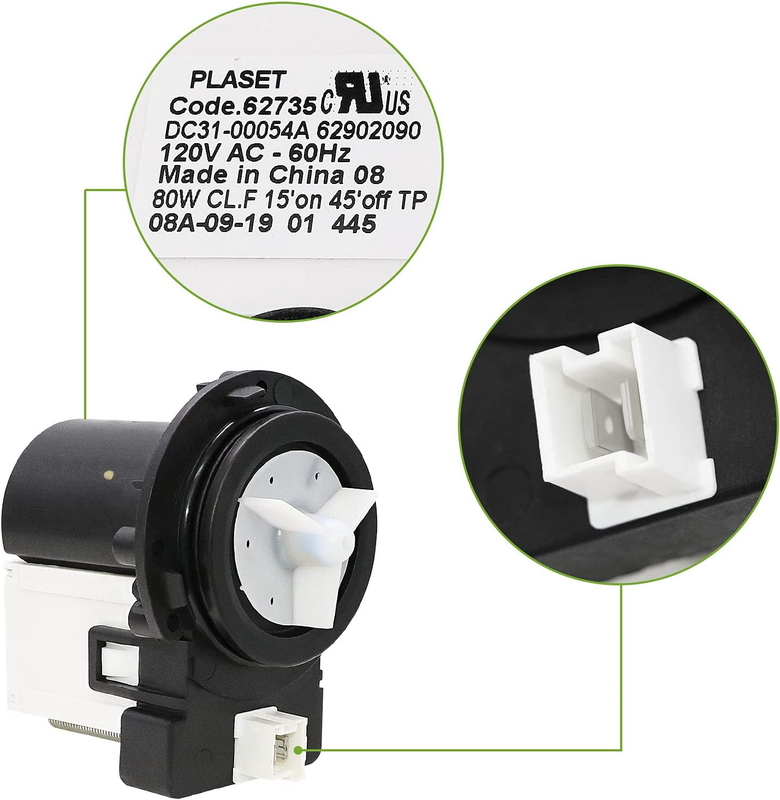 Replacement Drain Pump Motor Assembly Samsung Washer WF209ANW/XAA WF448AAP/XAA