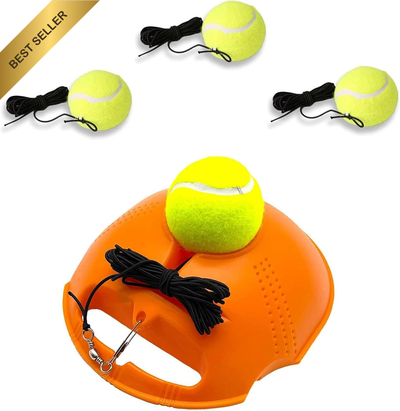 Tennis Trainer Rebound Ball with 3 Long Rope Balls, Portable Solo Tennis Trainin