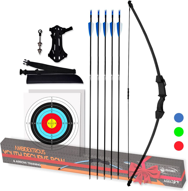 Keshes Archery Recurve Bow and Arrow Youthbow Set - 44" Beginner Breakdown Bows