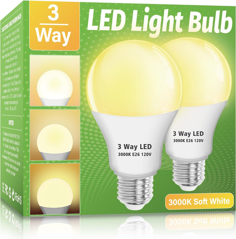 2 Pack, 30 70 100 Watt Equivalent, Soft White 3000k A19
