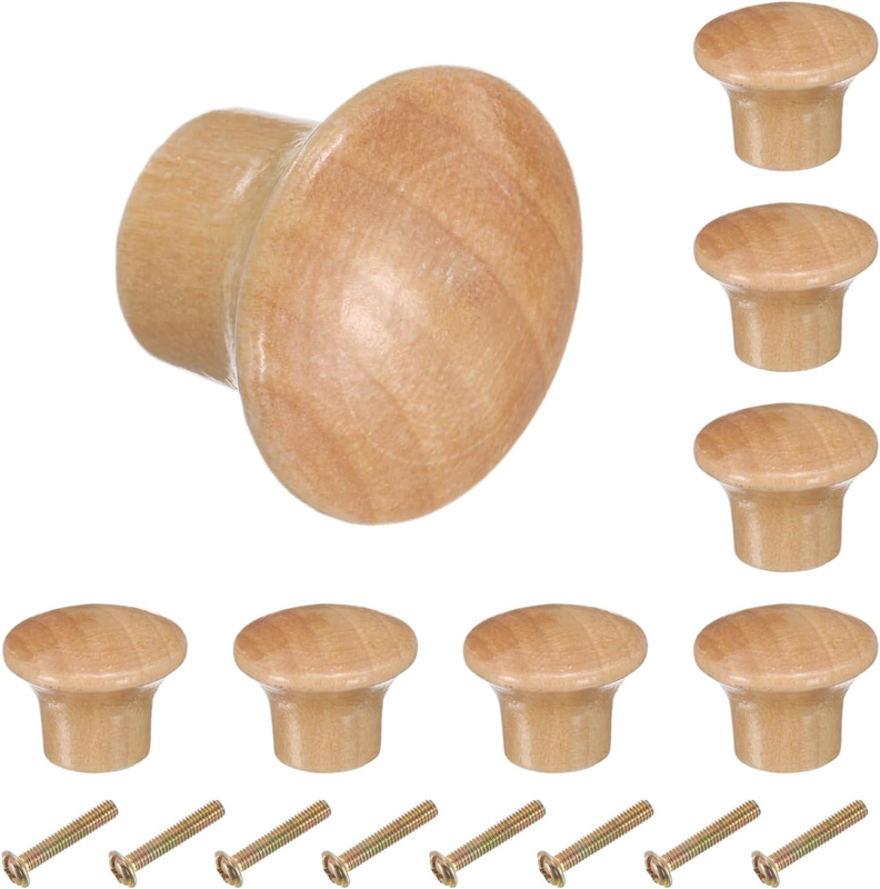 8Pcs round Wooden Knobs, 23Mm/0.9