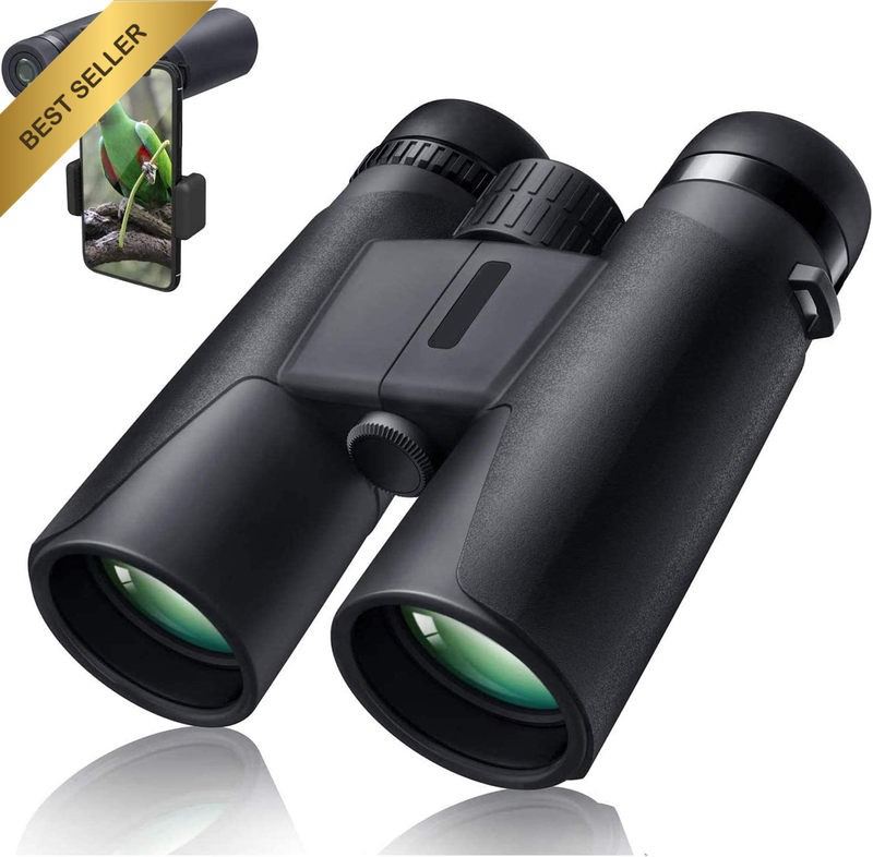 10X42 Professional Binoculars with Smartphone Adapter, Compact Waterproof Low Ni