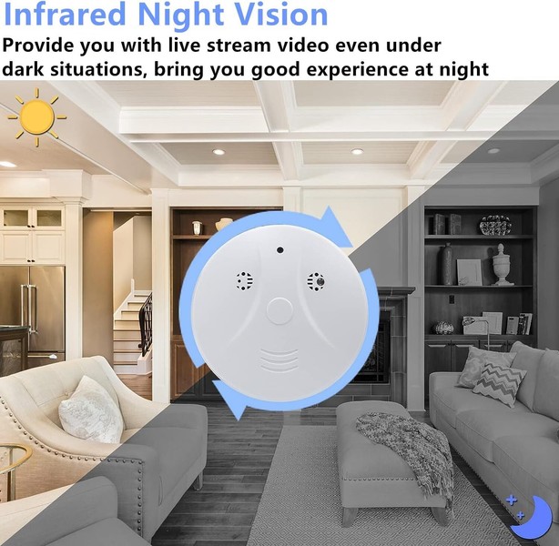 Hidden Camera Smoke Detector Wireless WiFi with Video 1080P HD Small... - Image 11