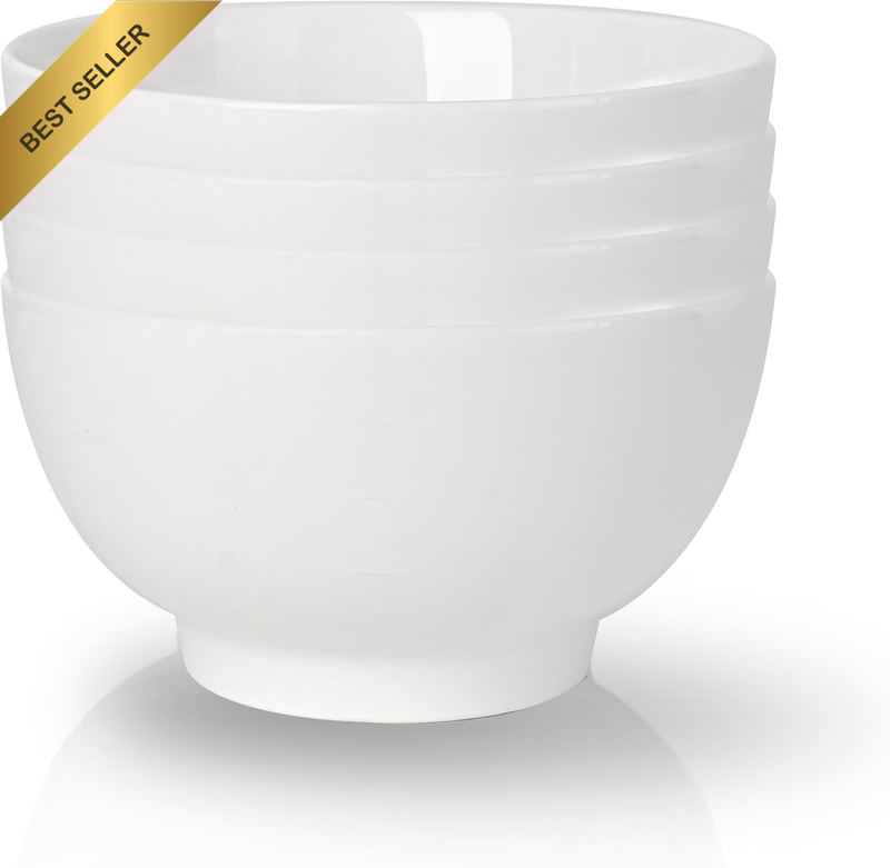 4Pcs Large Soup Bowls 47Oz 1.4L White Porcelain for Ramen Salad Rice Pho