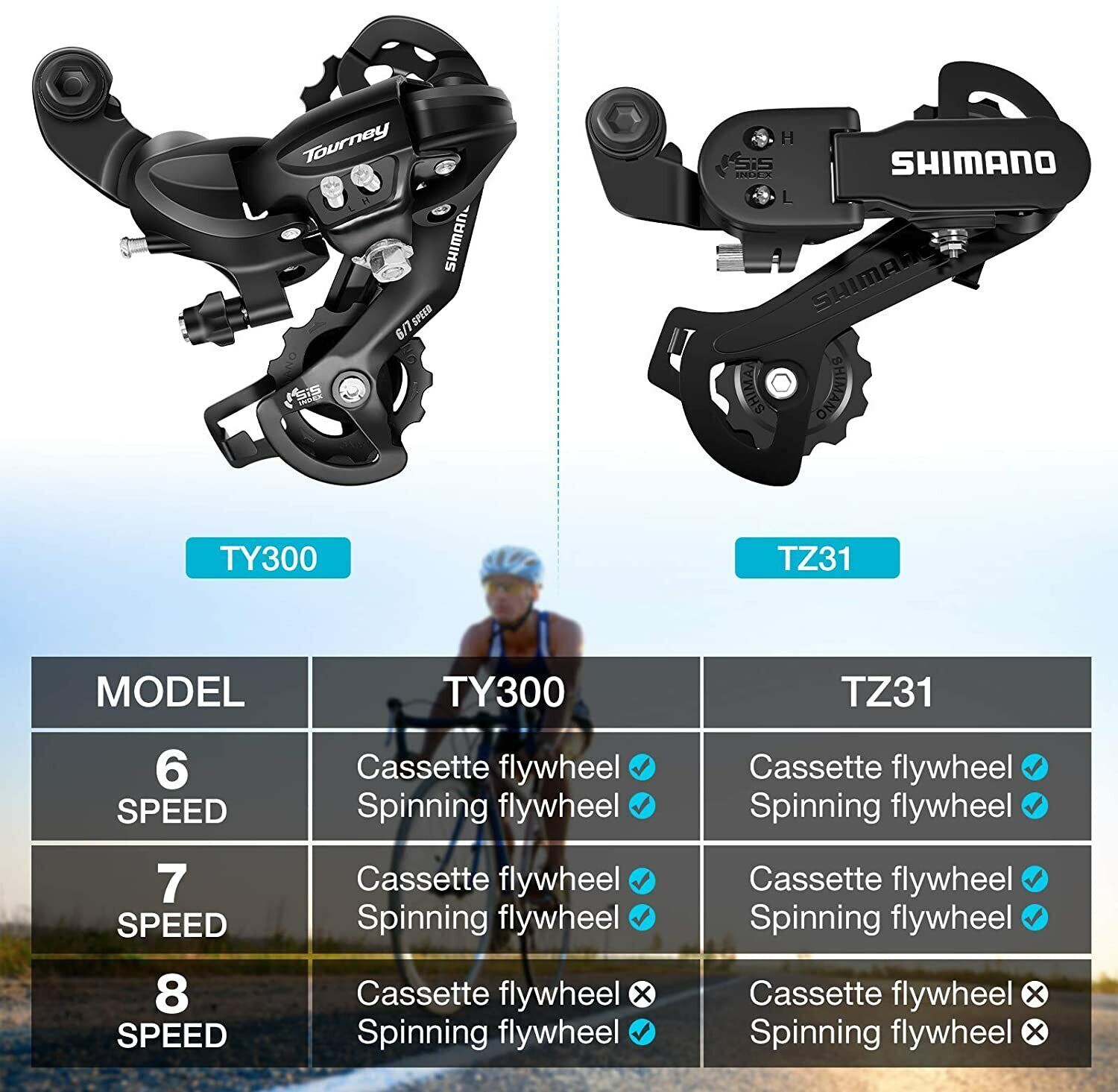 NEW Shimano Tourney RD-TY300 6/7 Speed Direct Mount MTB Bike Rear Derailleur