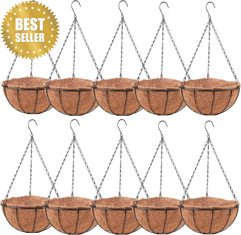Lalagreen Hanging Planters with Coco Liners (10 Pack, 12 Inch) Hanging Baskets f