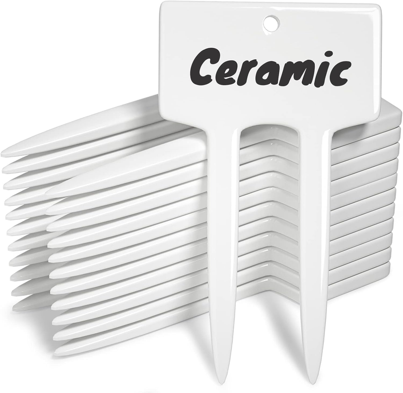 Plant Labels, Ceramic Garden Markers, Herbs Succulent Name T
