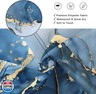 NBVKO 4 Pcs Blue Marble Shower Curtain Sets with Rugs Gold Bathroom Sets with Shower Curtain and Rugs Modern Abstract Bathroom Decor Accessories Shower Curtains for Bathroom Toilet Lid Cover