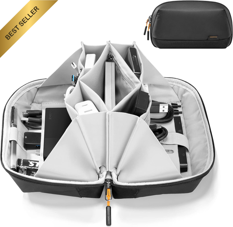 Electronics Organizer, Splash-Resistant Travel Accessory Handle Bag