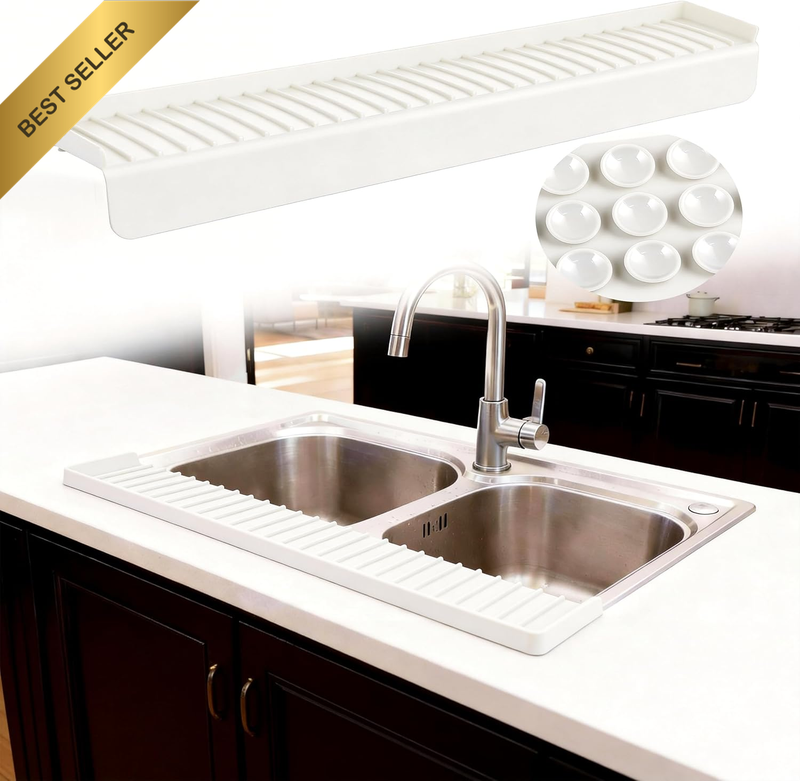 Silicone Sink Edge Protector(Transparency),30X4 Inch Sink Saddles Edge Protector