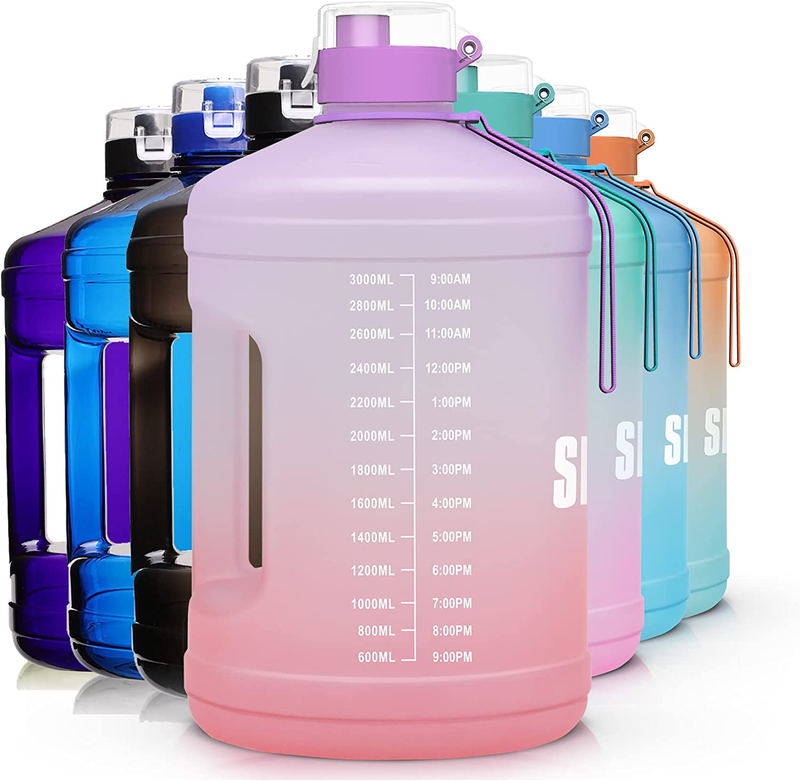 Gallon Big Water Bottle with Handle128Oz Water Bottle & Motivational Time Marker
