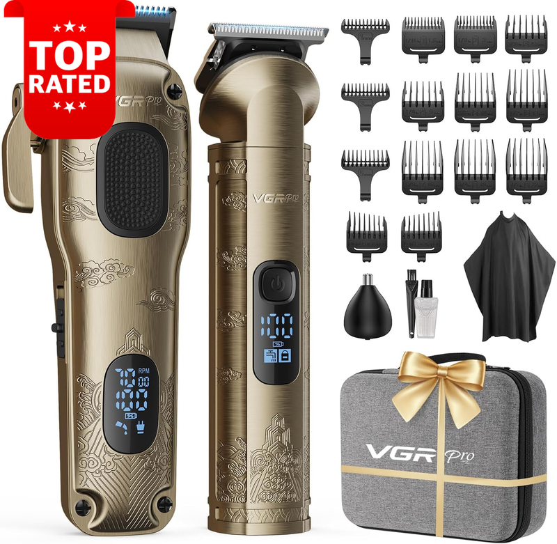 Cordless Hair Clippers for Men Hair Cutting Kit with Trimmer Adjustable Blades