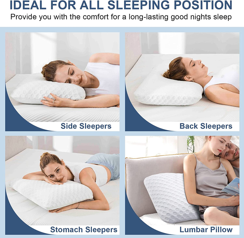 Memory Foams Pillows Cooling Gel for Neck Pain Relief,Ergonomic Firm Cervical Pi