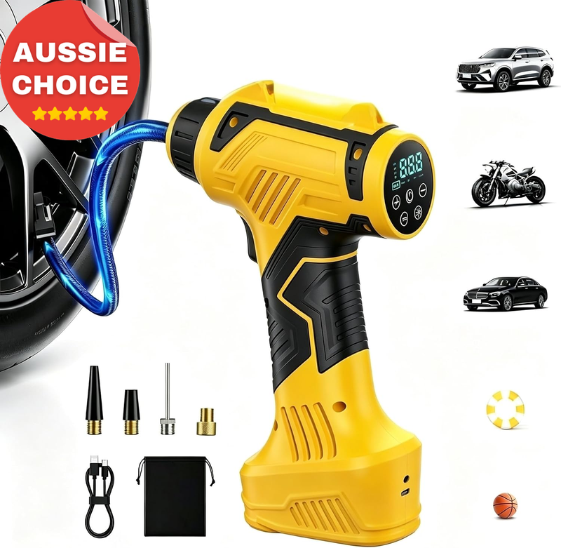 6000mAh Cordless Tire Inflator Portable 12V Air Compressor Auto Shutoff