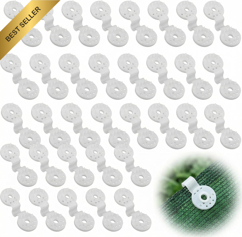 50 Pcs White Shade Cloth Clips 10.5X3.8Cm, Heavy Duty Plastic Lock Grip Clips wi