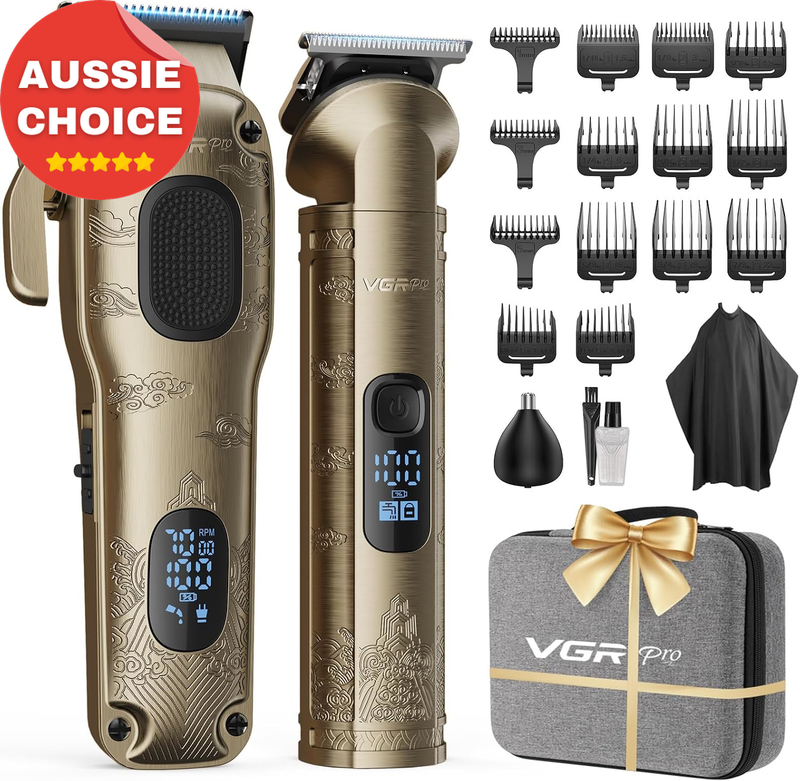 Professional Cordless Hair Clippers for Men Electric Trimmer Set with Case