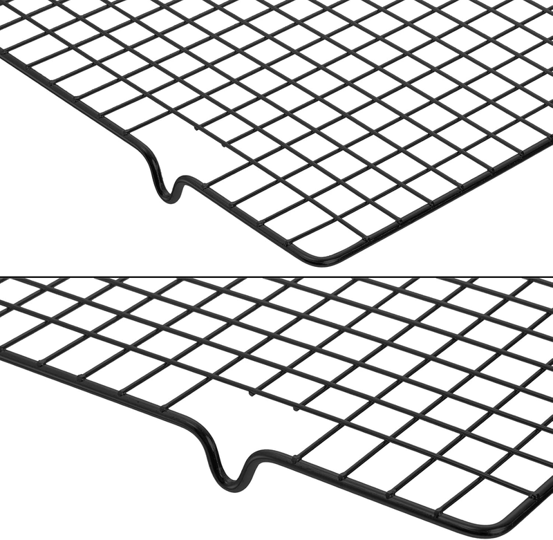 2 Pack Black Heavy-Duty Wire Cooking Rack Baking Racks, 16" x 10" Nonstick Bakin