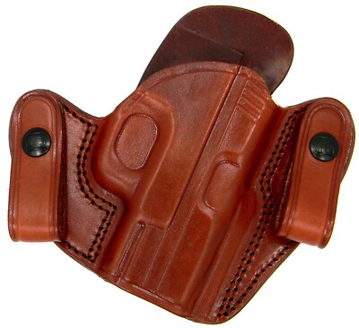 Right Hand Brown Black Leather Dual Snap IWB Concealment Holster CHOOSE