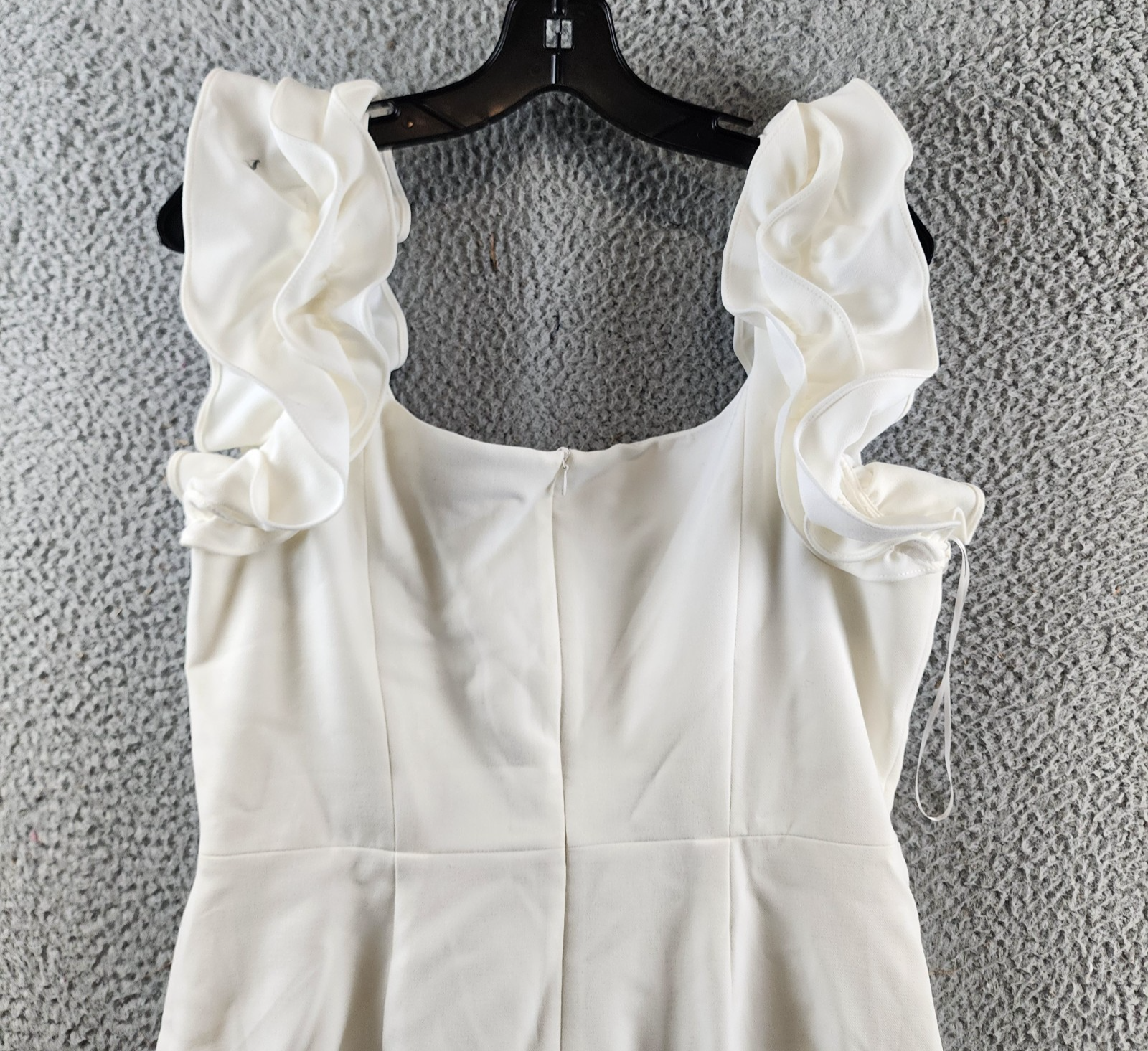 French Connection Whisper Ruffled Mini Dress Women's 10 Summer White Back Zip - Picture 12 of 12