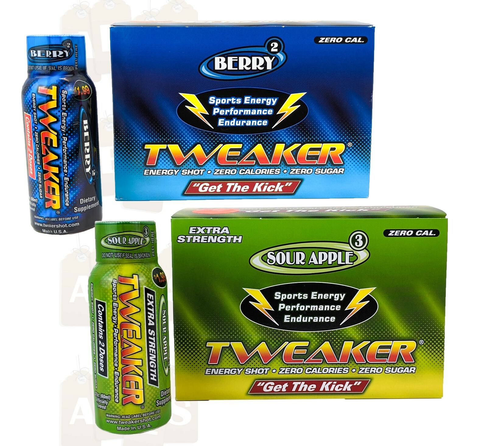 Tweaker Energy Shot Drink, Zero Calories, Zero Sugar, CHOOSE YOUR FLAVOR, 2oz