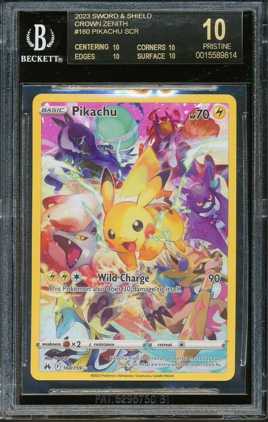 BGS 10 Black Label 2023 Pokemon PIKACHU Secret Rare #160 BGS 10 Black Label 2023 Pokemon PIKACHU Secret Rare #160