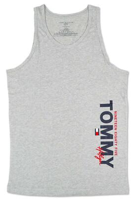 Men's Logo Graphic Tank Shirt Sleeveless BY Tommy Hilfiger Size M GRAY COLOR