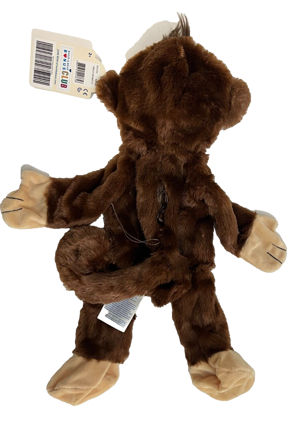 Smiley Monkey II Build a Bear Brown 15" unstuff Doll year 2019