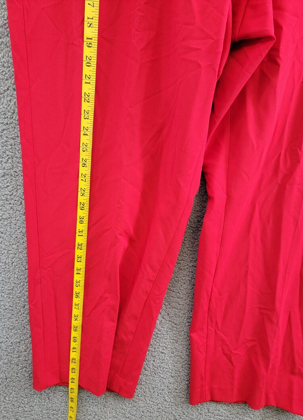 Calvin Klein Plus Size Mid-Rise Straight-Leg Pants Women's 24W Red Zip Closure~ - Picture 9 of 19