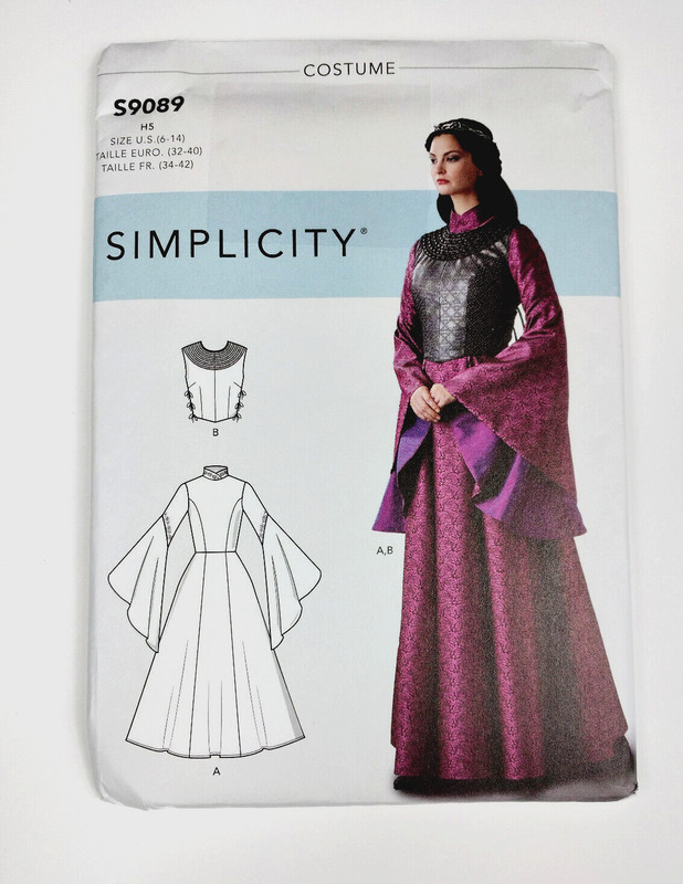Renaissance Fantasy Dress Vest Costume Size 6-14 Simplicity 9089 Sewing