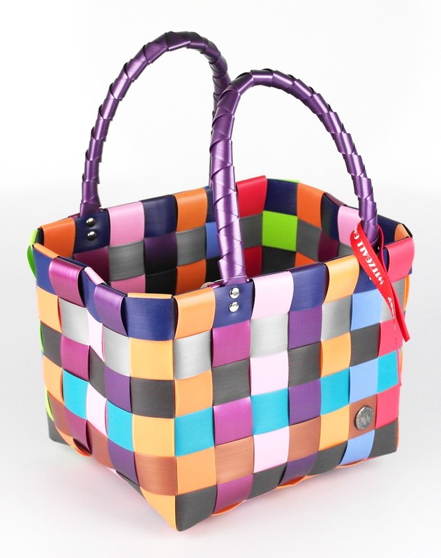 Witzgall Original Mini Ice-Bag, Bunt Geflochtener Mini-Shopper, Einkaufskorb