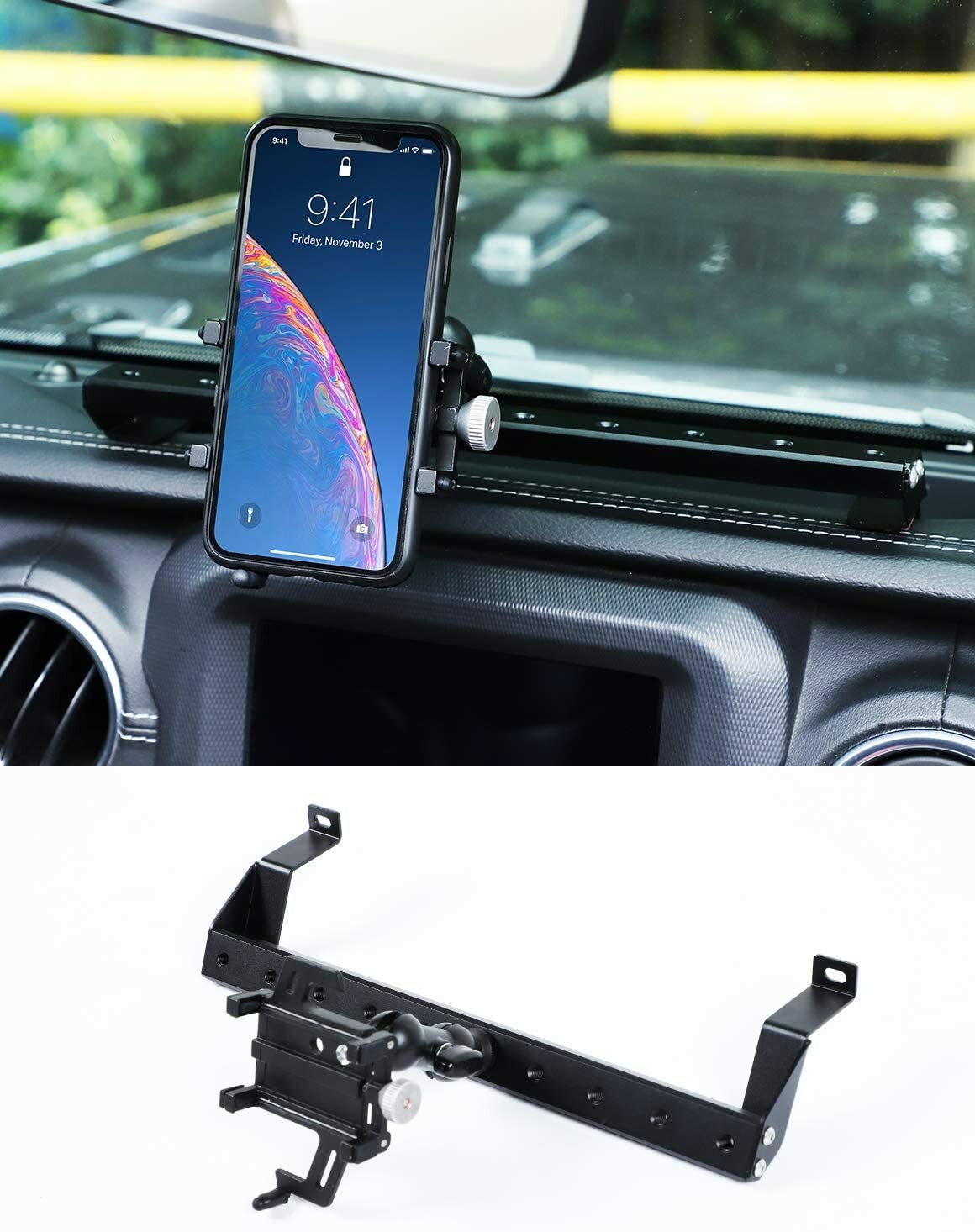 Metal Phone Holder Dash Cellphone Mount for Jeep Wrangler JL JLU