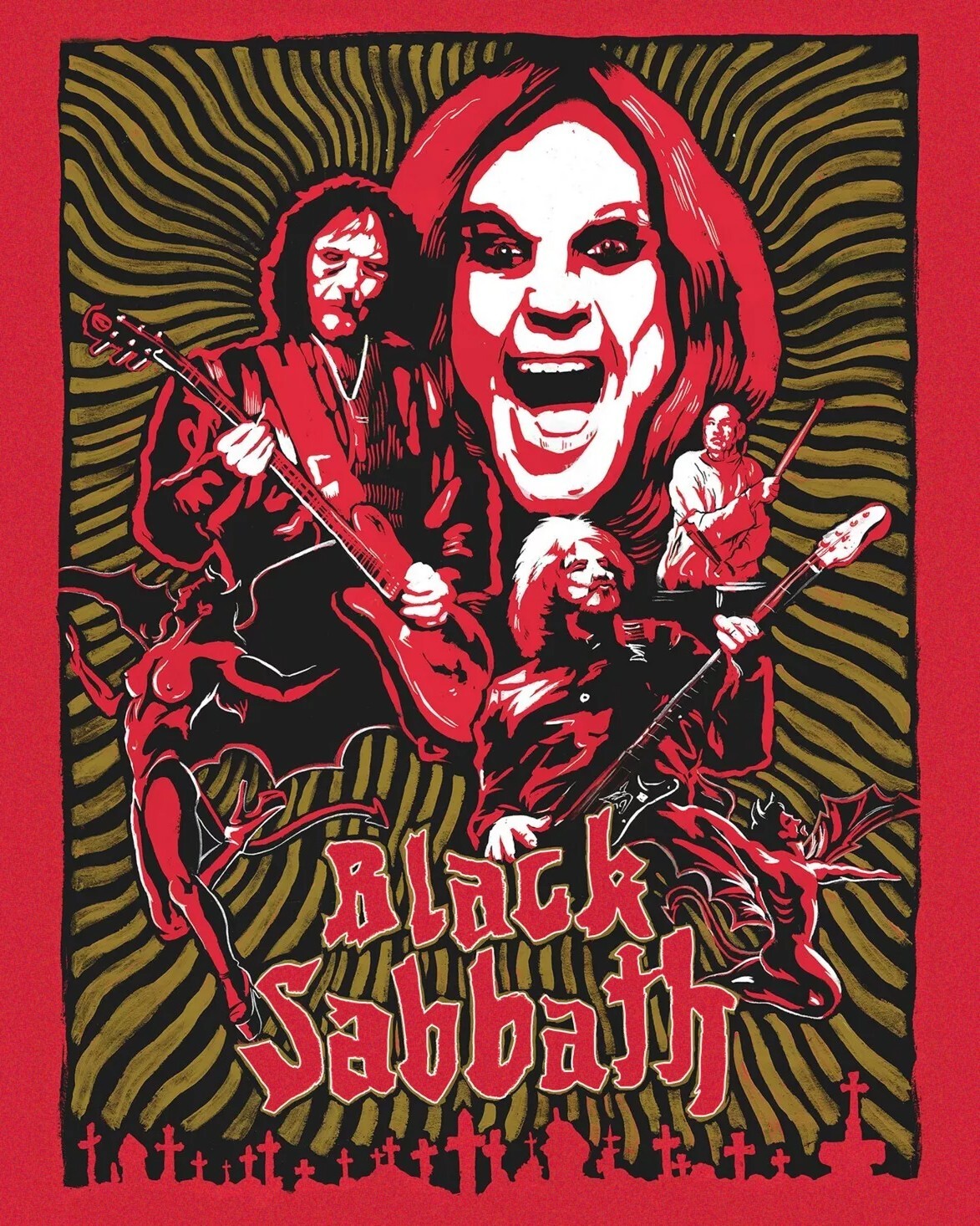 Black Sabbath The End ツアー シルクスクリーン ポスター Black Sabbath The End ツアー シルクスクリーン ポスター Black