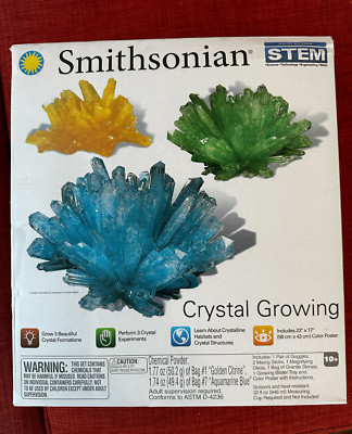 Smithsonian Kids STEM Crystal Growing Grow Learn Study Crystals New and Unopened