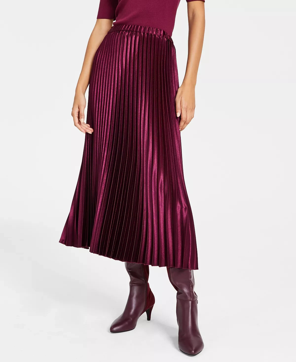 【INCHANT ME】Anne pleated long skirt Anne Klein Plus Size Colorblock Pleated Midi Skirt - Macy's