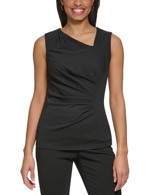 DKNY Asymmetrical Neckline Sleeveless Top 4A 844