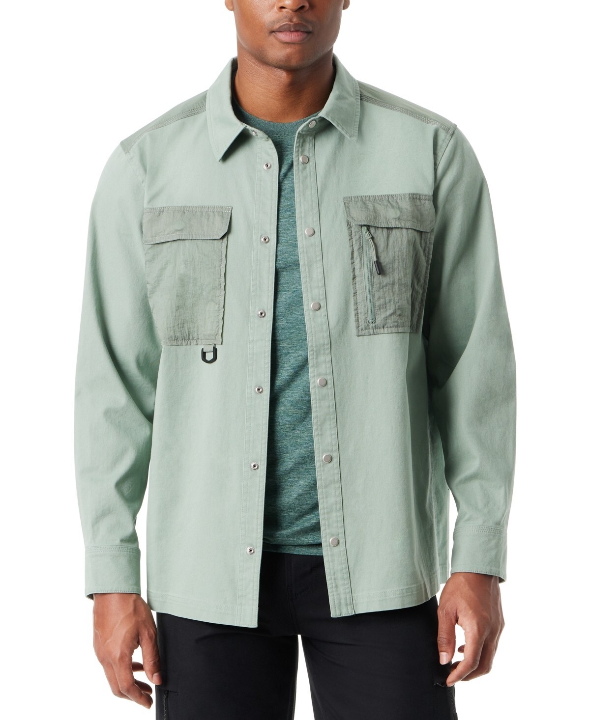 BASS OUTDOOR Relaxed Fit Stretch Worker Shirt Jacket Men's XXL Lily Pad L/S - Picture 1 of 19