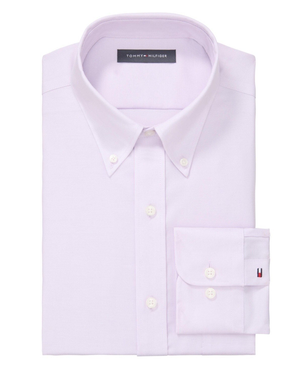 Tommy Hilfiger TH Flex Stretch Pinpoint Oxford Dress Shirt L 32/33 16 Lavender - Picture 1 of 18