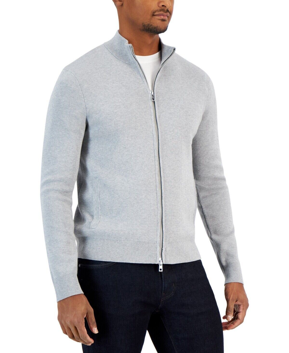 【送料&関税込】Michael Kors Zip High Neck Sweater Michael Kors Men Size Large 1/4 Zip Pullover Black Long