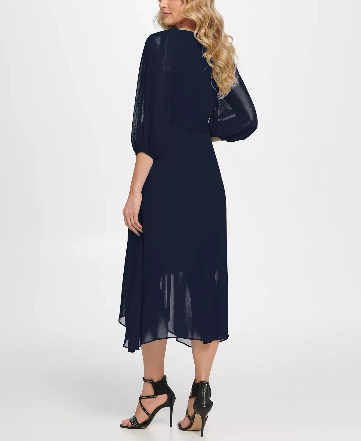 DKNY Balloon-Sleeve Faux-Wrap Dress MSRP $129 Size 2 # 12B