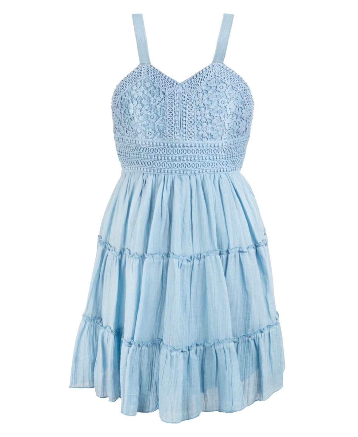 Rare Editions Sleeveless A-Line Dress Big Girls 14 Blue V-Neck Embroidered - Picture 1 of 14