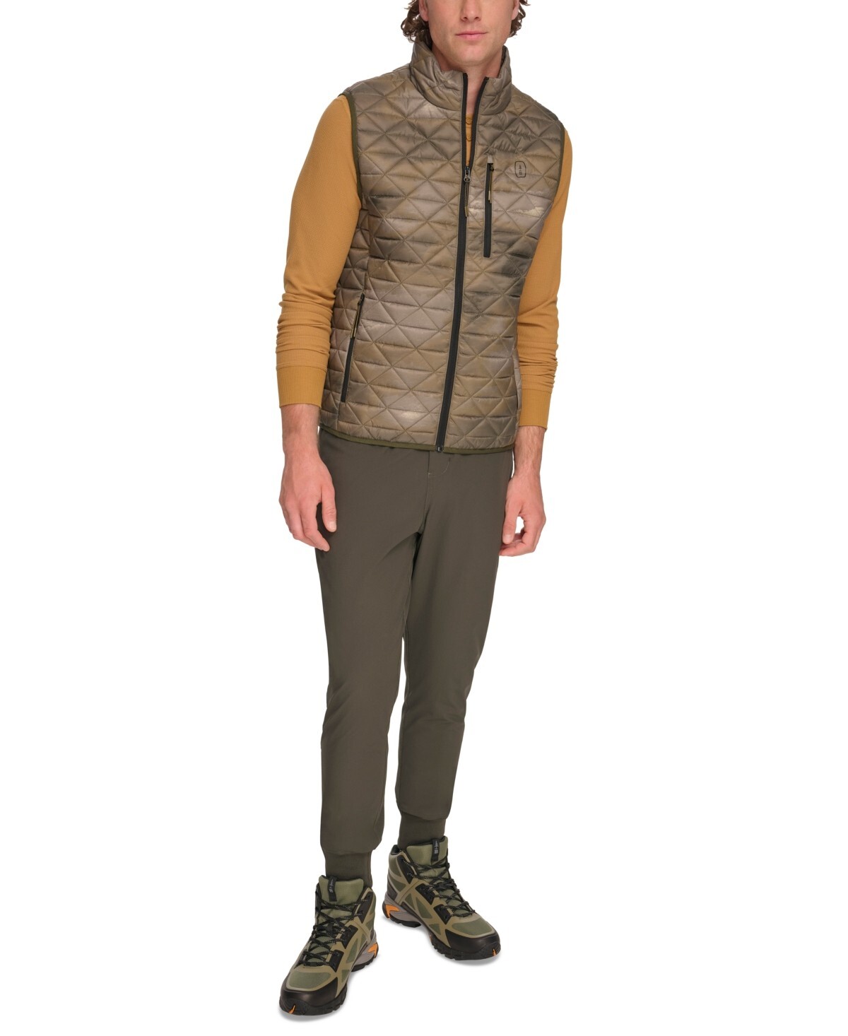 Bass Outdoor Delta Diamond Quilted Packable Puffer Vest Men's XL Olive Combo - Picture 1 of 16