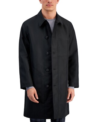 Pre-owned Hugo Boss Men's Relaxed Fit Coat Black Large Water Repellent